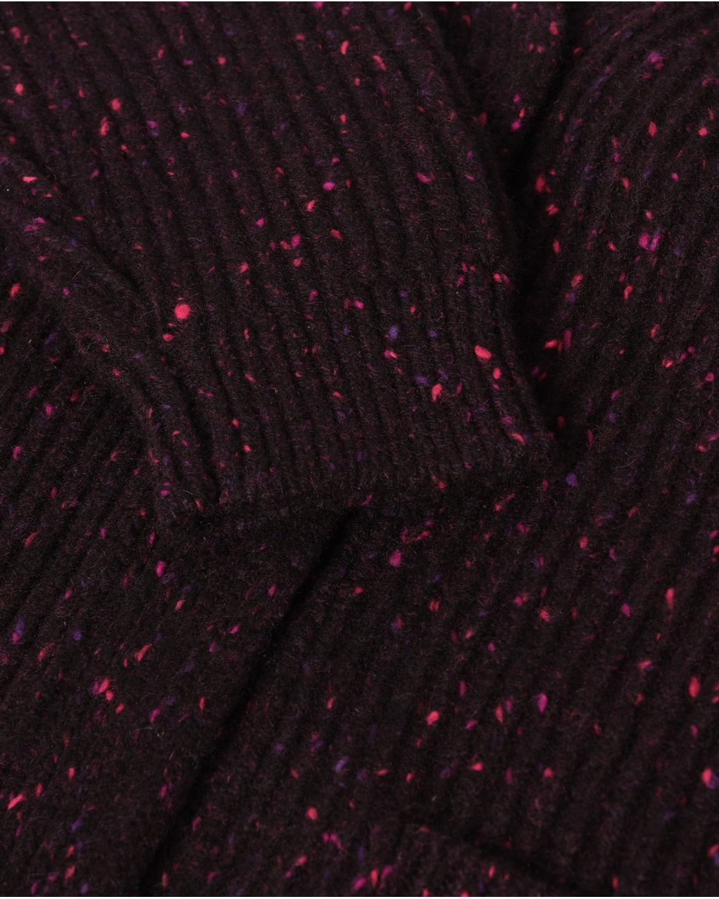 Johnstons Black Norah Ribbed Donegal Cashmere Cardigan