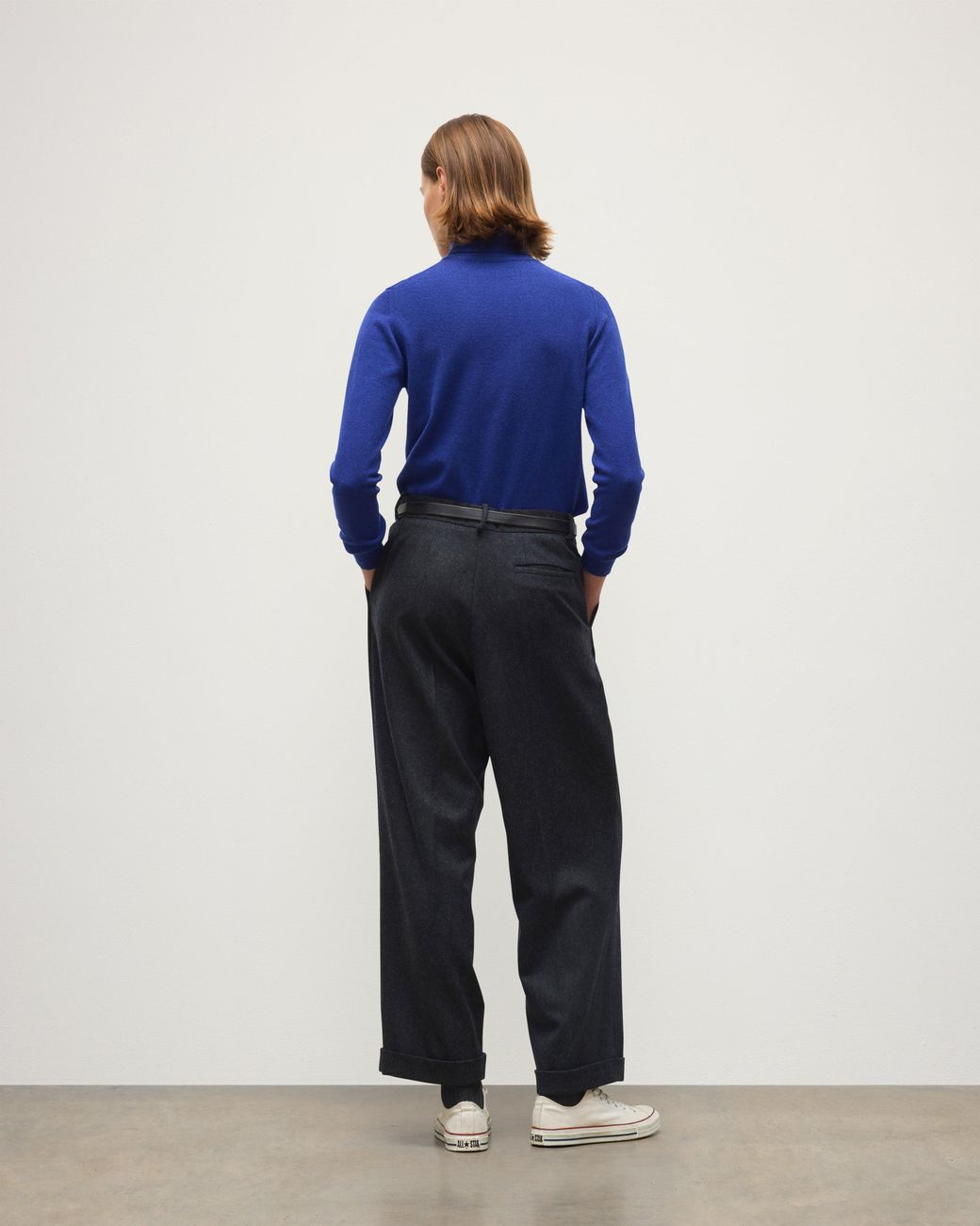 Johnstons Blue Iris Classic Roll Neck Cashmere Jumper