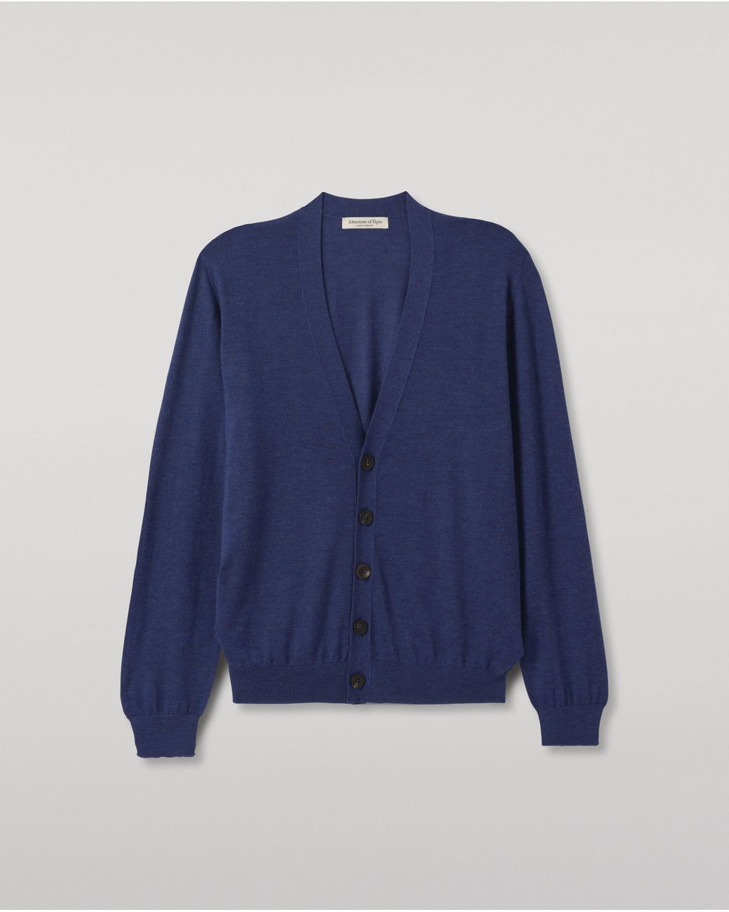Johnstons Blue Forsyth Superfine Cashmere Cardigan for men