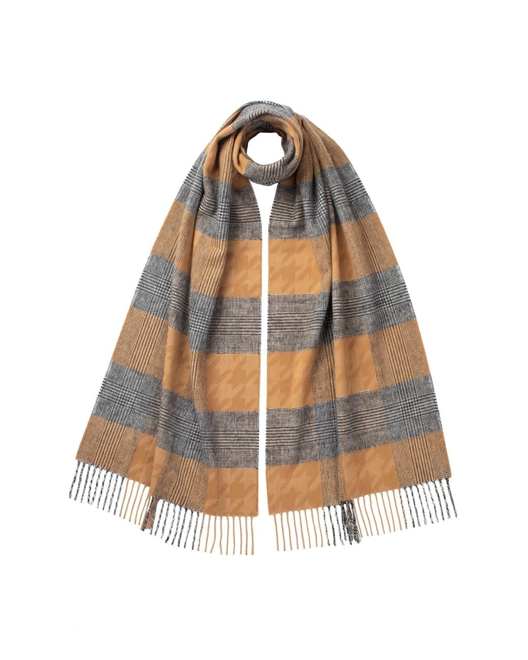 Johnstons Brown Camel Highgrove Heritage Scarf