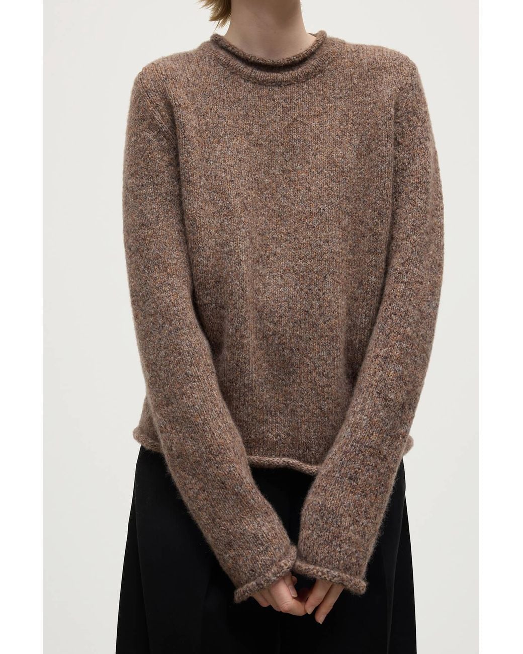 Johnstons Natural Brushed Cashmere-Silk Jumper