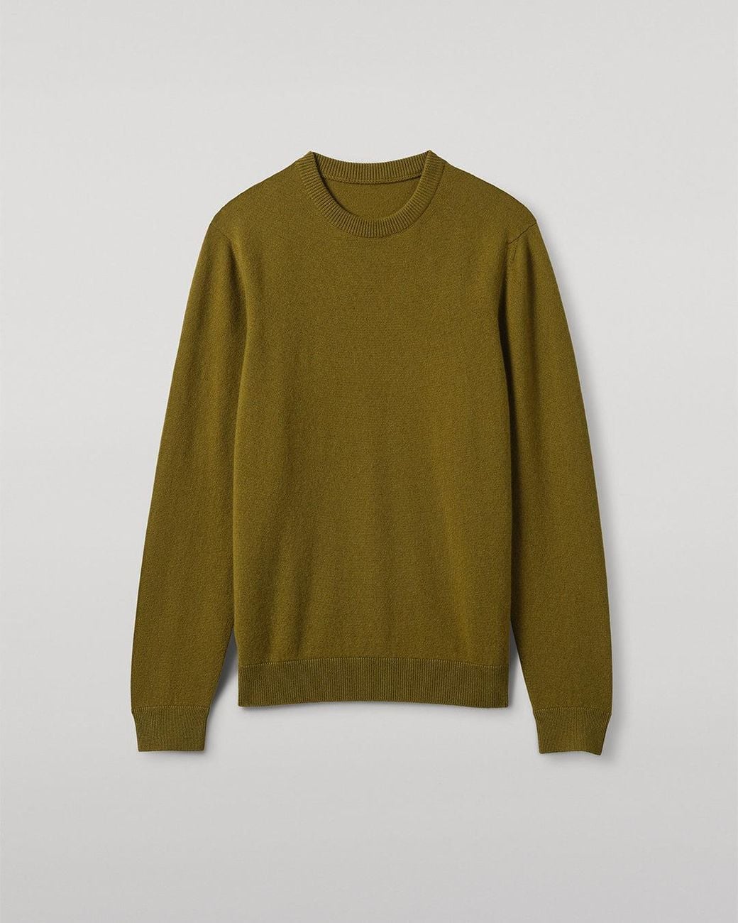 Johnstons Green Rory Classic Cashmere Crew Jumper for men
