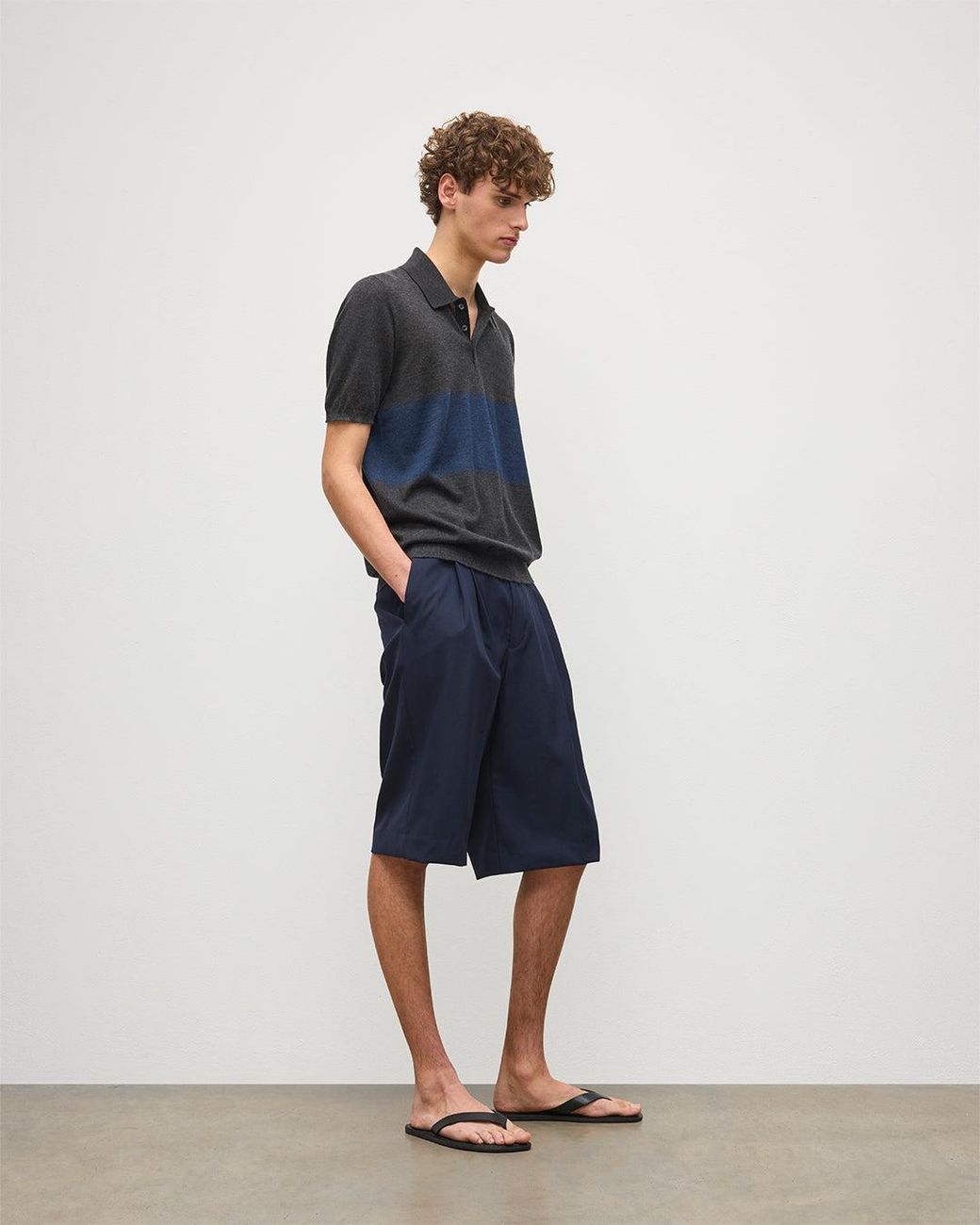 Johnstons Blue Mack & Superfine Cashmere Polo Shirt for men