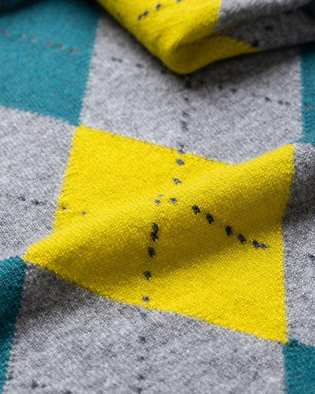 Johnstons Blue Clan Argyle Cashmere Bandana