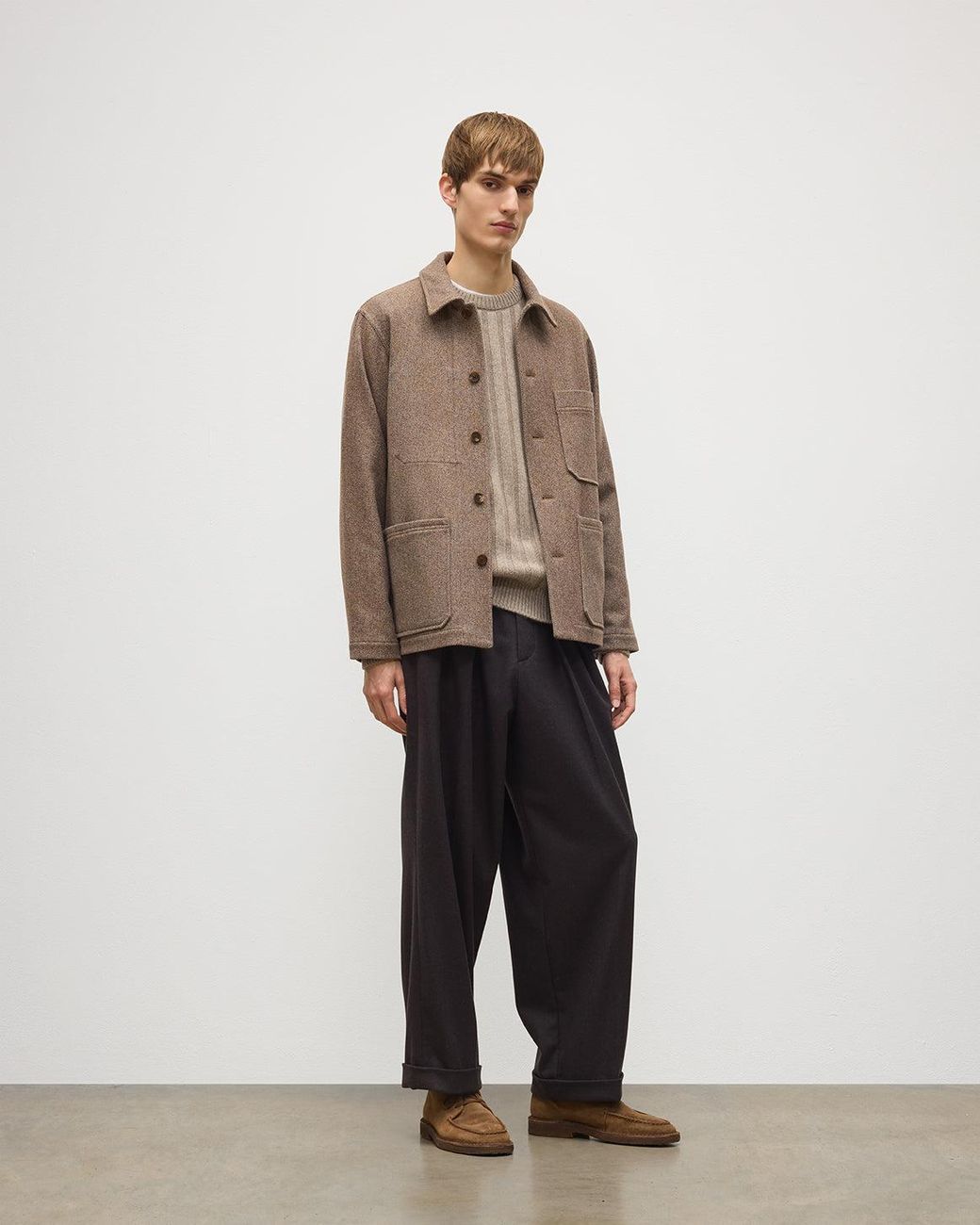 Johnstons White The Weavers Camel & Herringbone Jacket for men