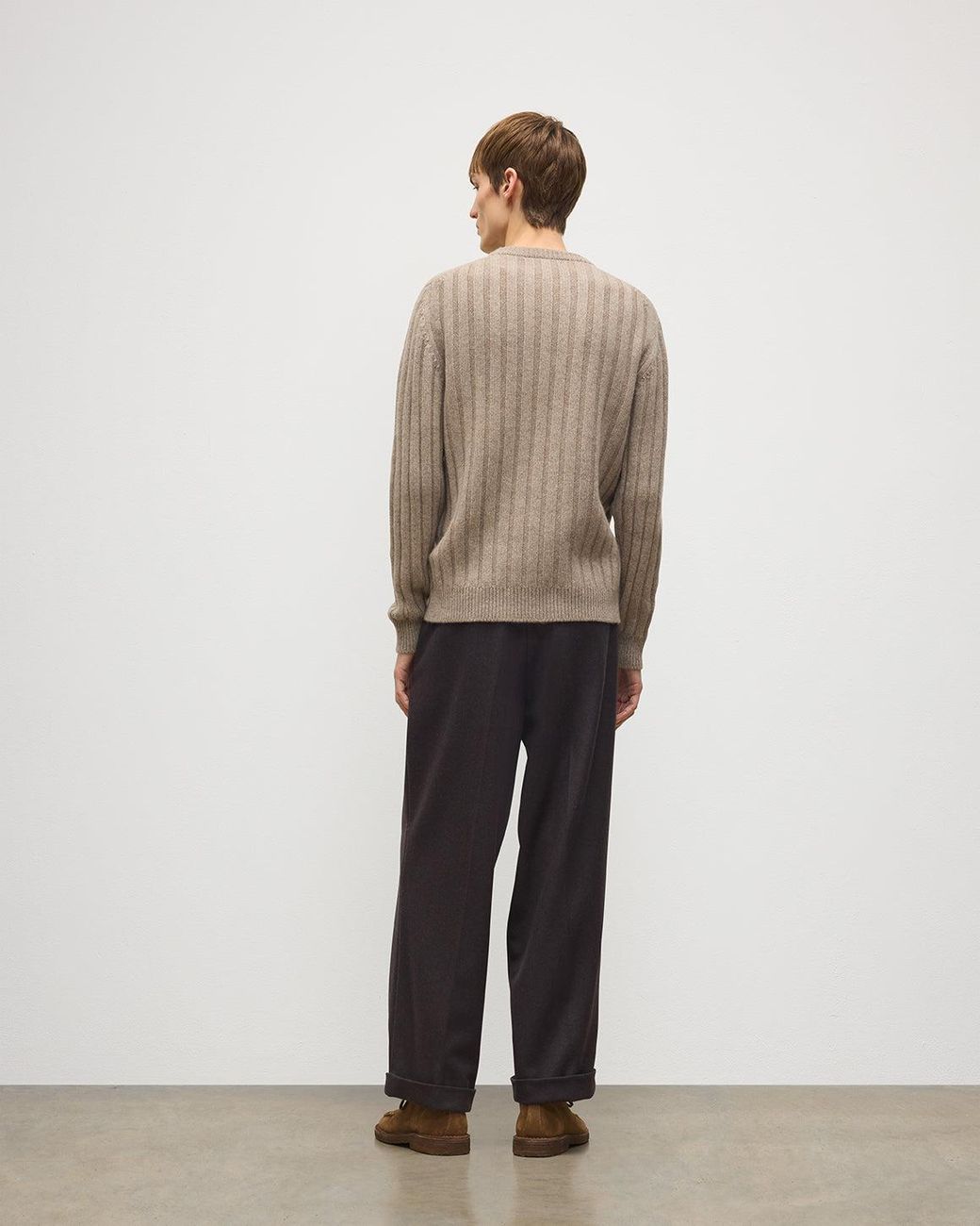 Johnstons White Peel Light Cashmere Jumper for men