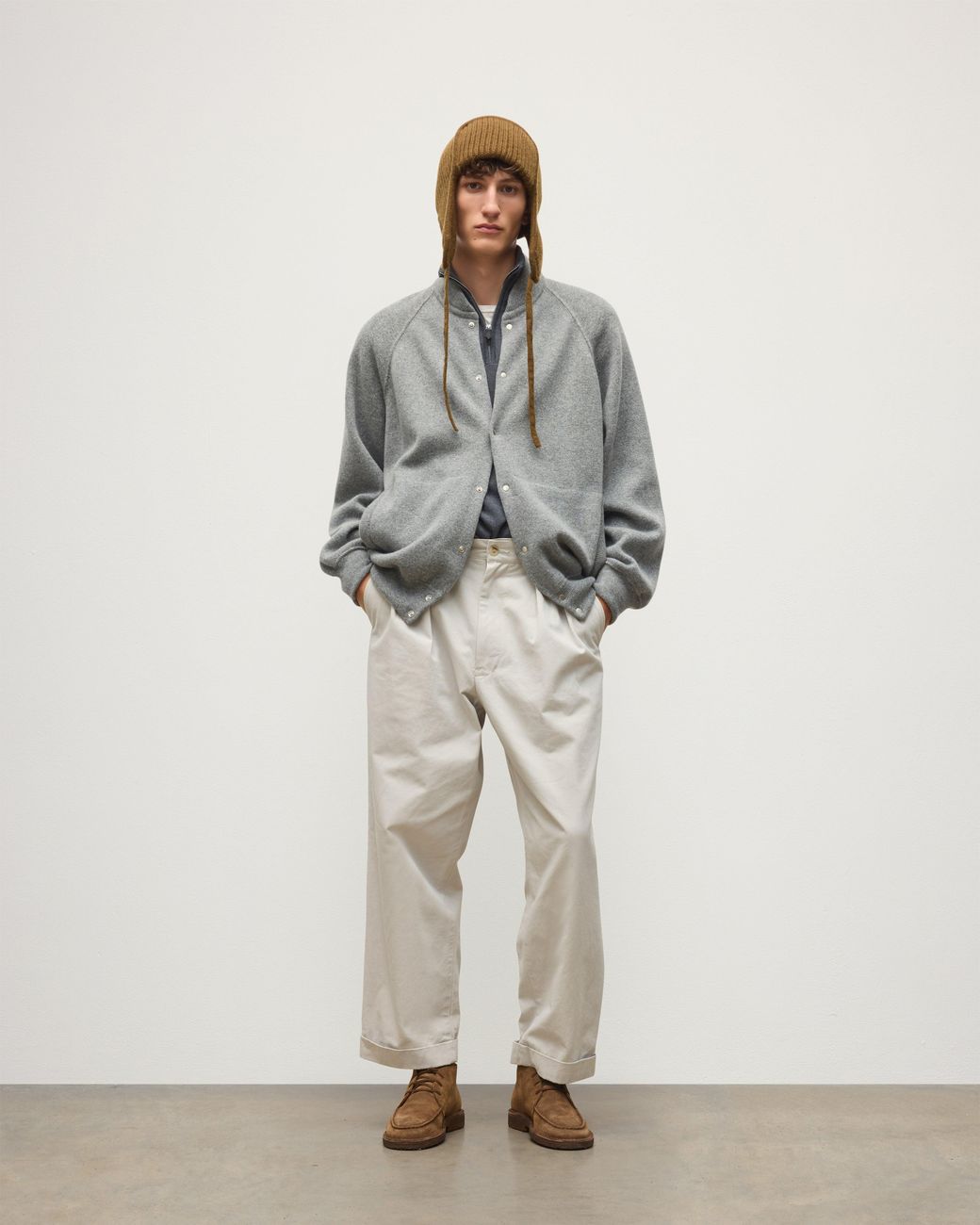 Johnstons Gray Keppie Cashmere Bomber Jacket for men