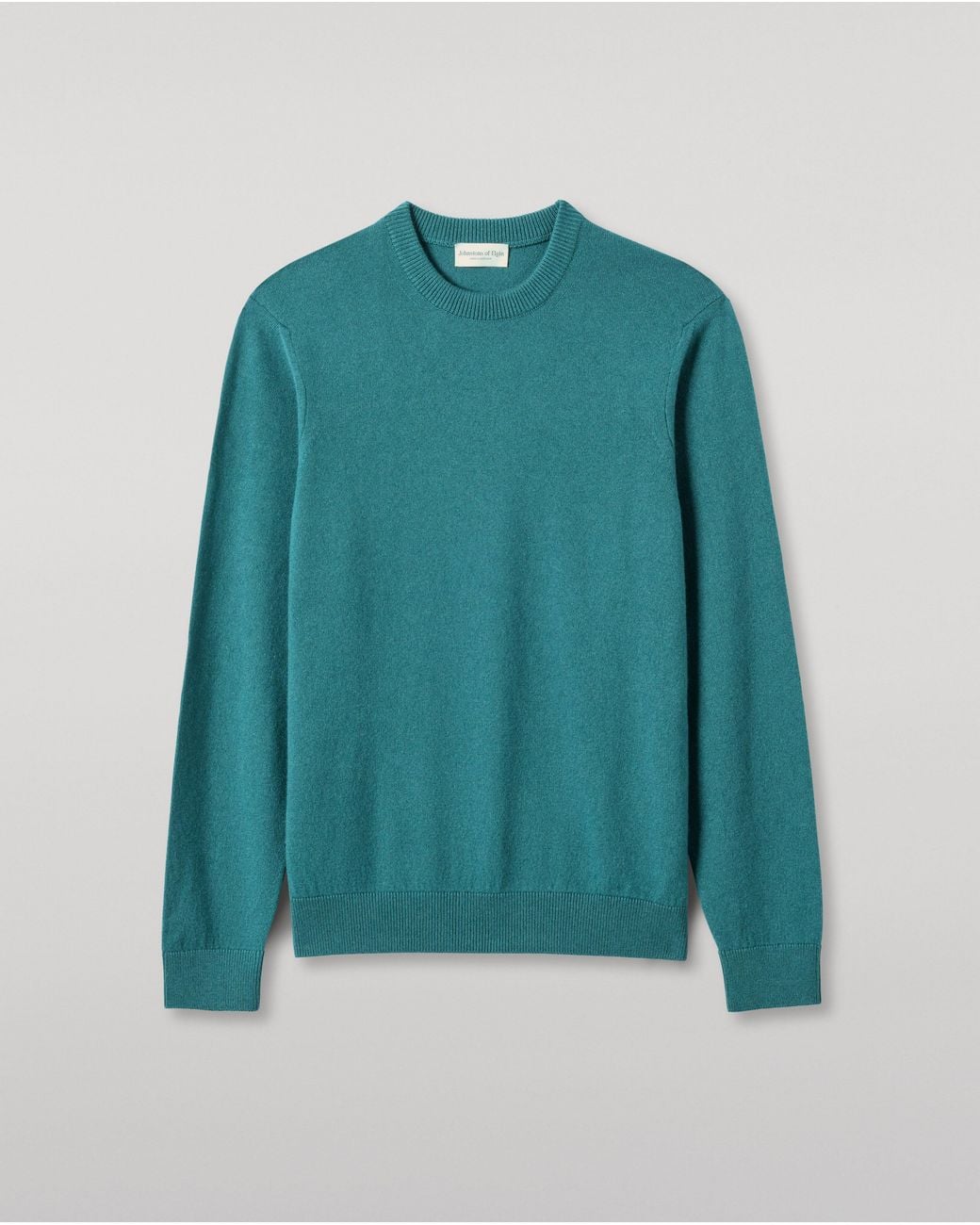 Johnstons Green Rory Classic Cashmere Crew Jumper for men