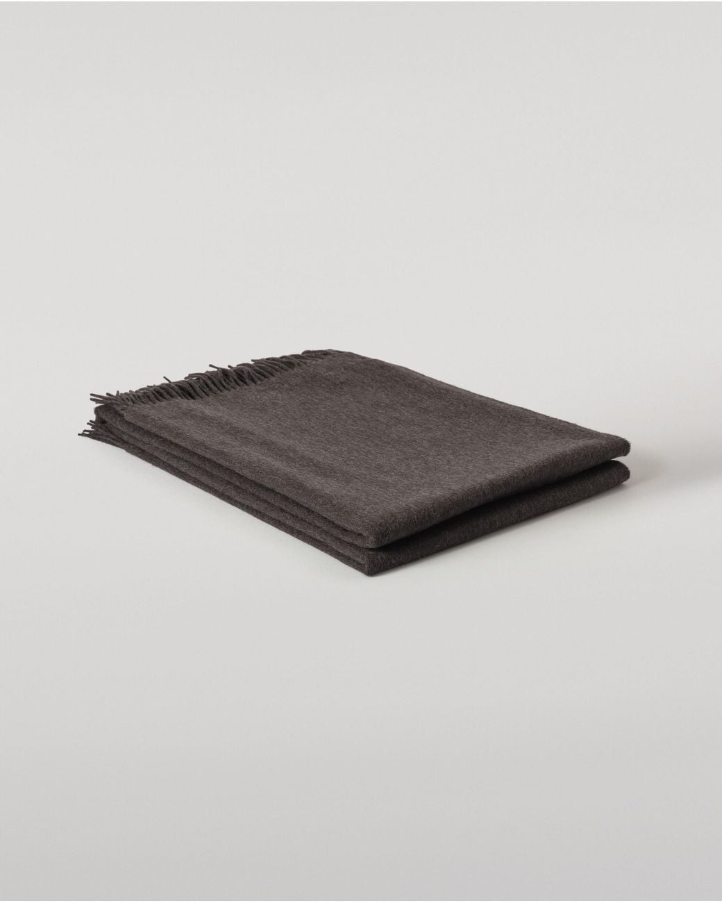 Johnstons Blue Plain Charcoal Cashmere Throw