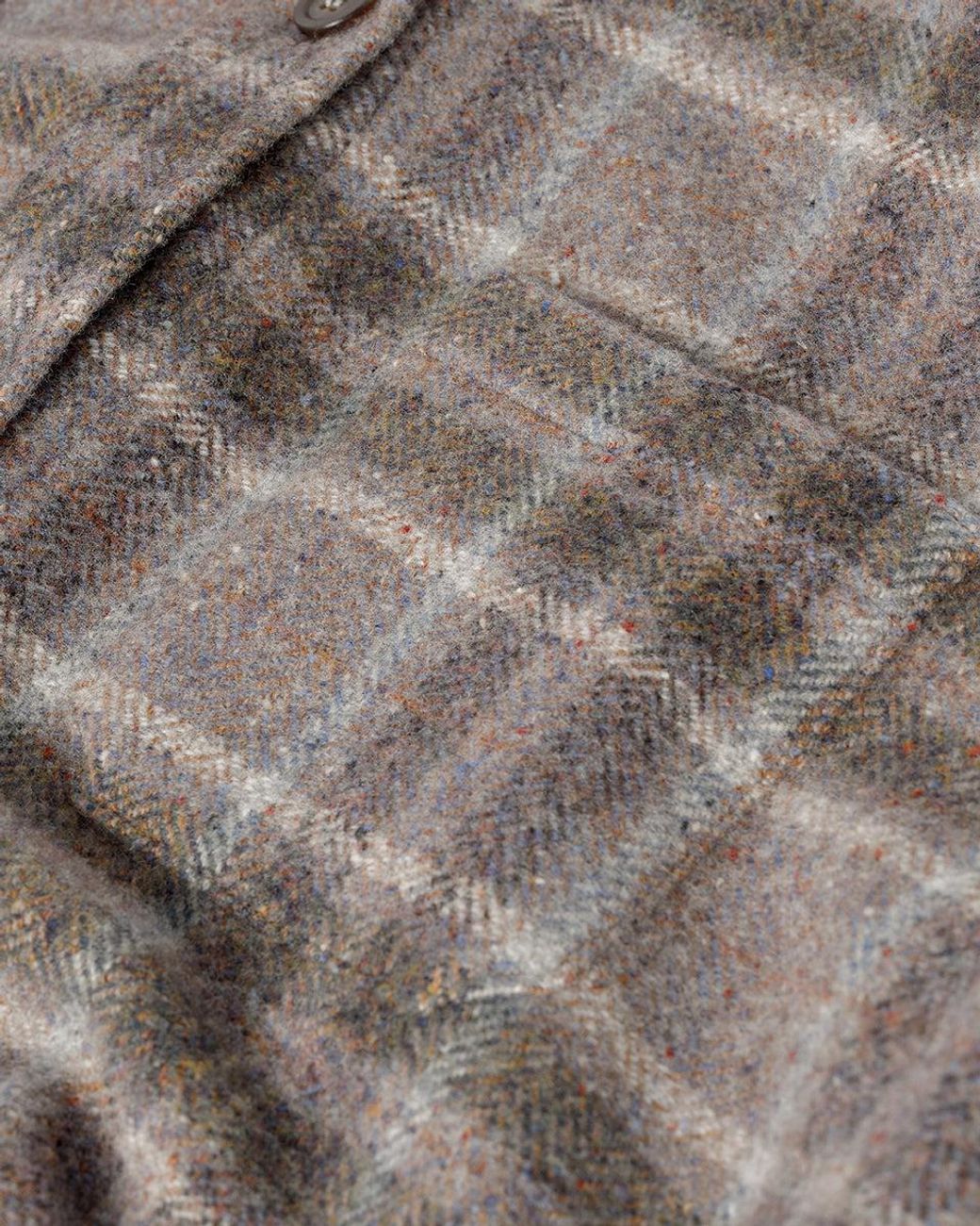 Johnstons White Slate Tweed Check Oversized Shirt
