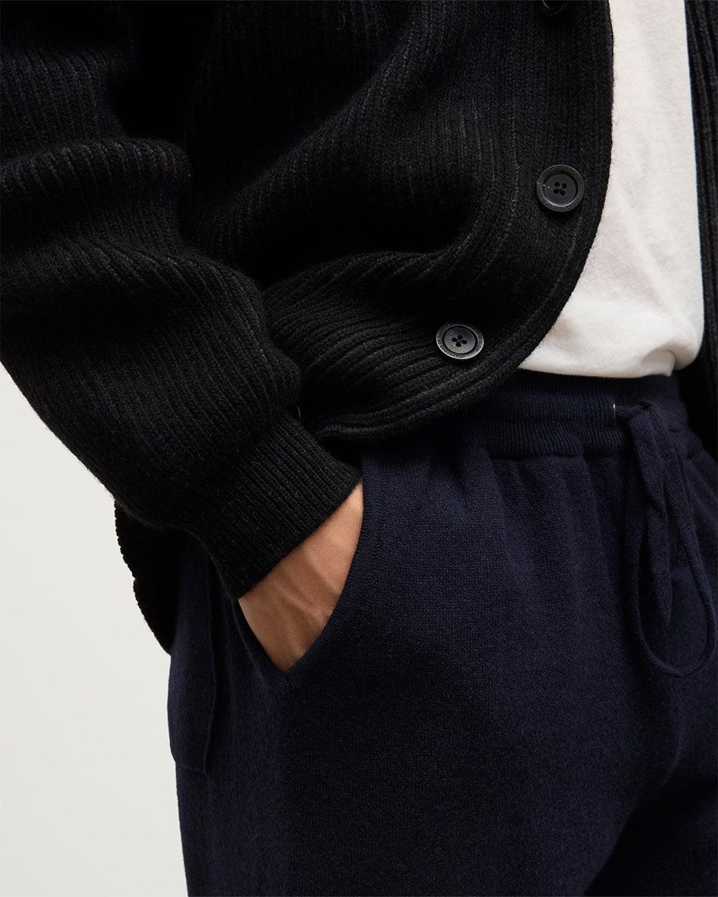 Johnstons Blue Kirk Dark Cashmere Sweatpants for men