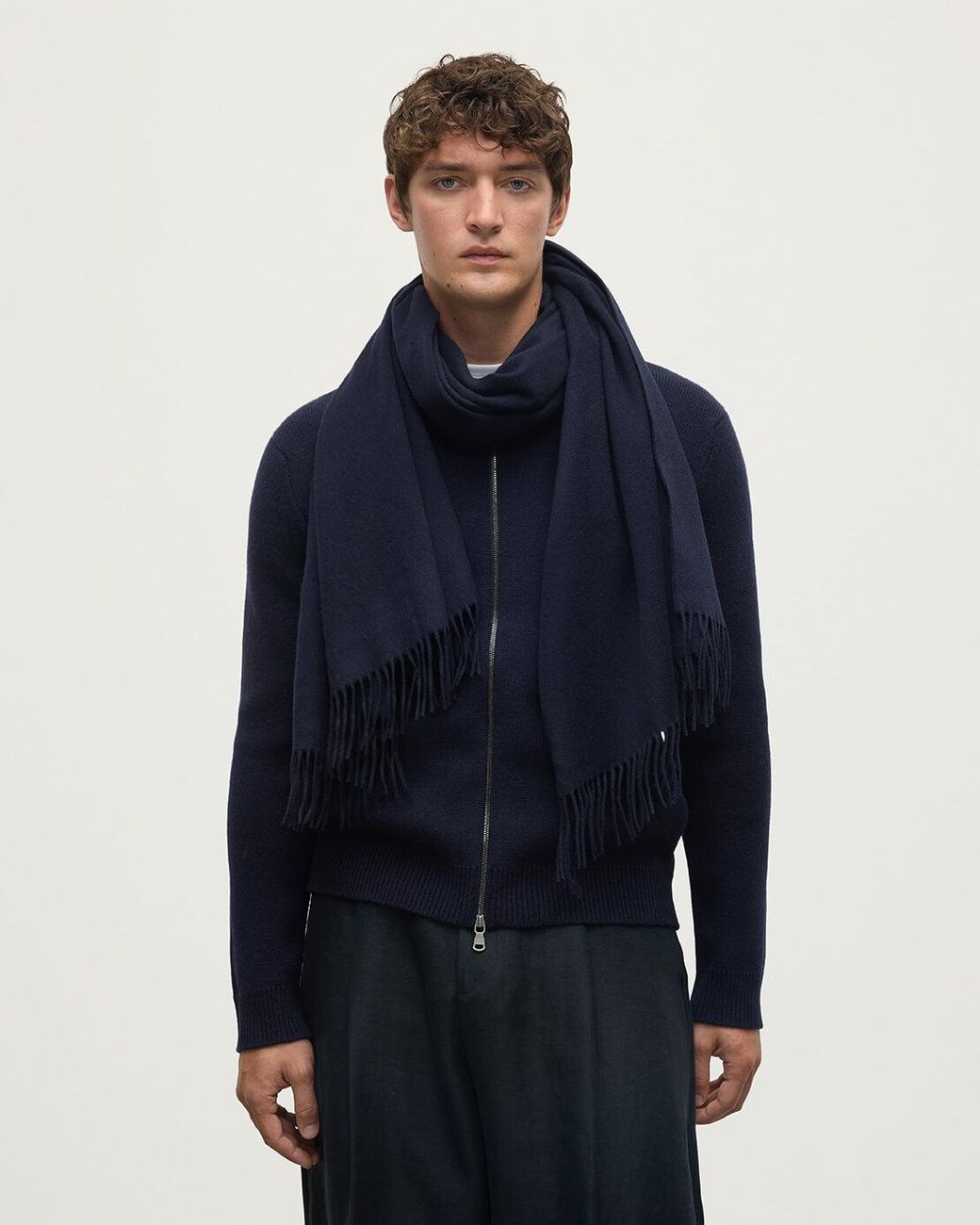 Johnstons Blue Dark Cashmere Stole