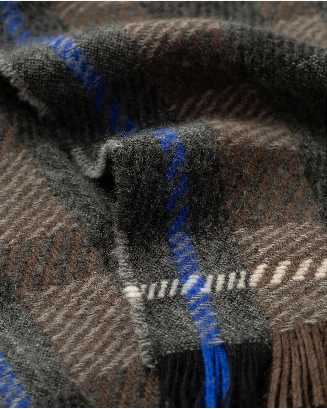 Johnstons Gray Crowe Charcoal Cashmere Scarf
