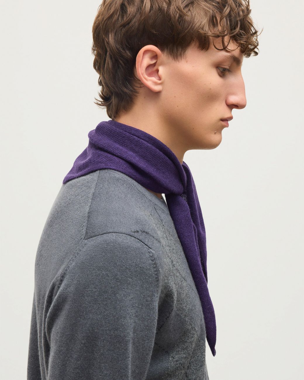 Johnstons Purple Reel Dark Cashmere Bandana