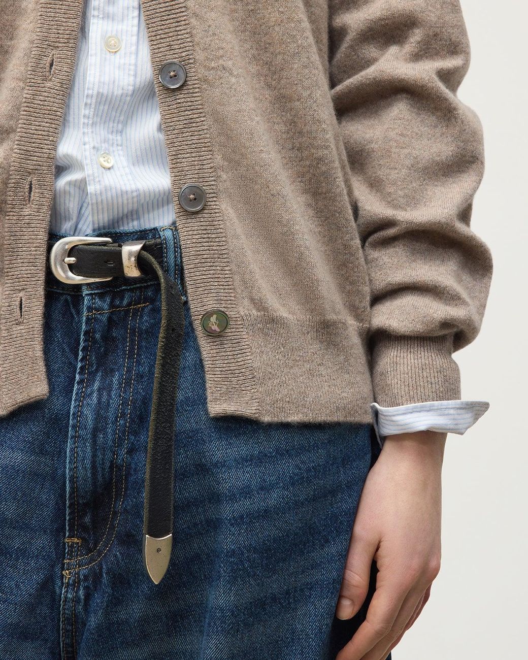 Johnstons Blue Jessie Light Cashmere Cardigan