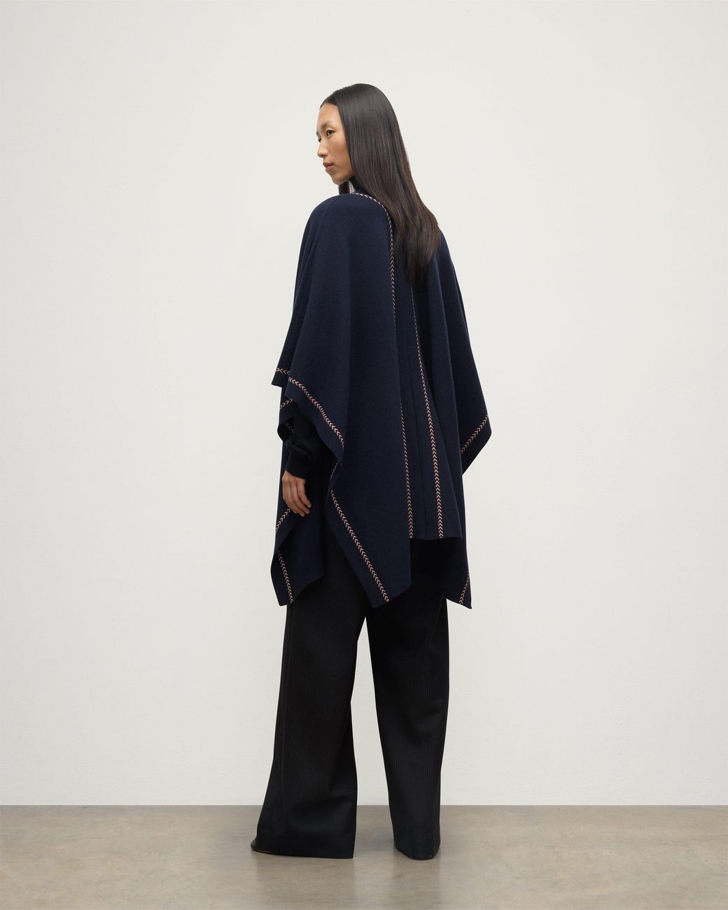 Johnstons Blue Hawk Dark Cashmere Poncho