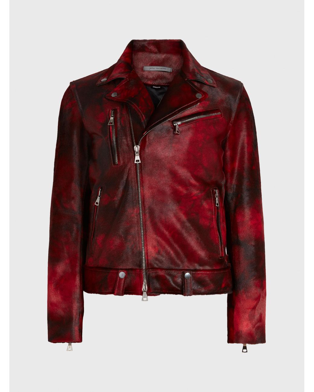 John varvatos red outlet leather jacket