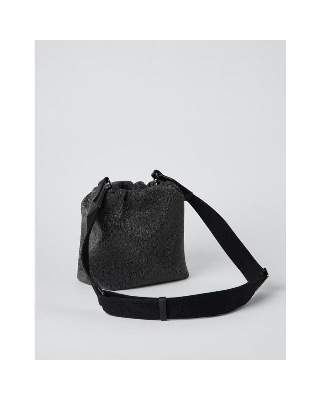 Brunello Cucinelli Black Textured Shoulder Bag for men