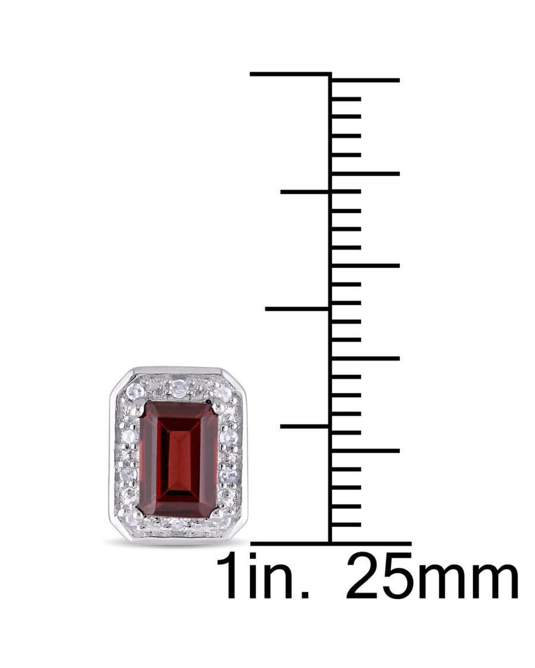 Amour White 1/10 Ct Tw Diamond And Garnet Halo Stud Earrings for men