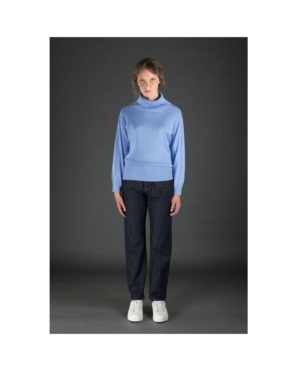 Moorer Blue Light Turtleneck Sweater for men