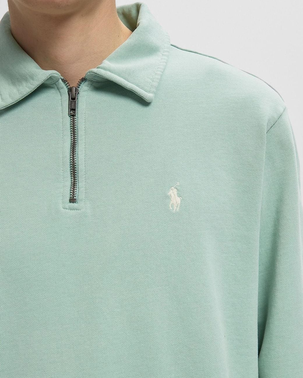 Polo Ralph Lauren Green Loopback Fleece Quarter-Zip Sweatshirt for men