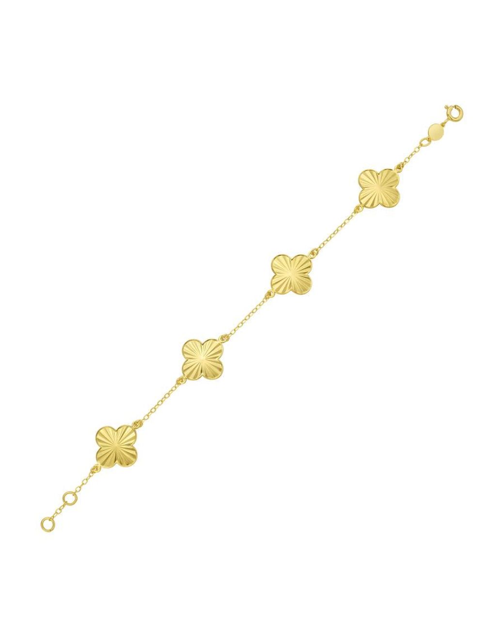 Kylie Harper Metallic Ladies 14K Clover Station Bracelet for men
