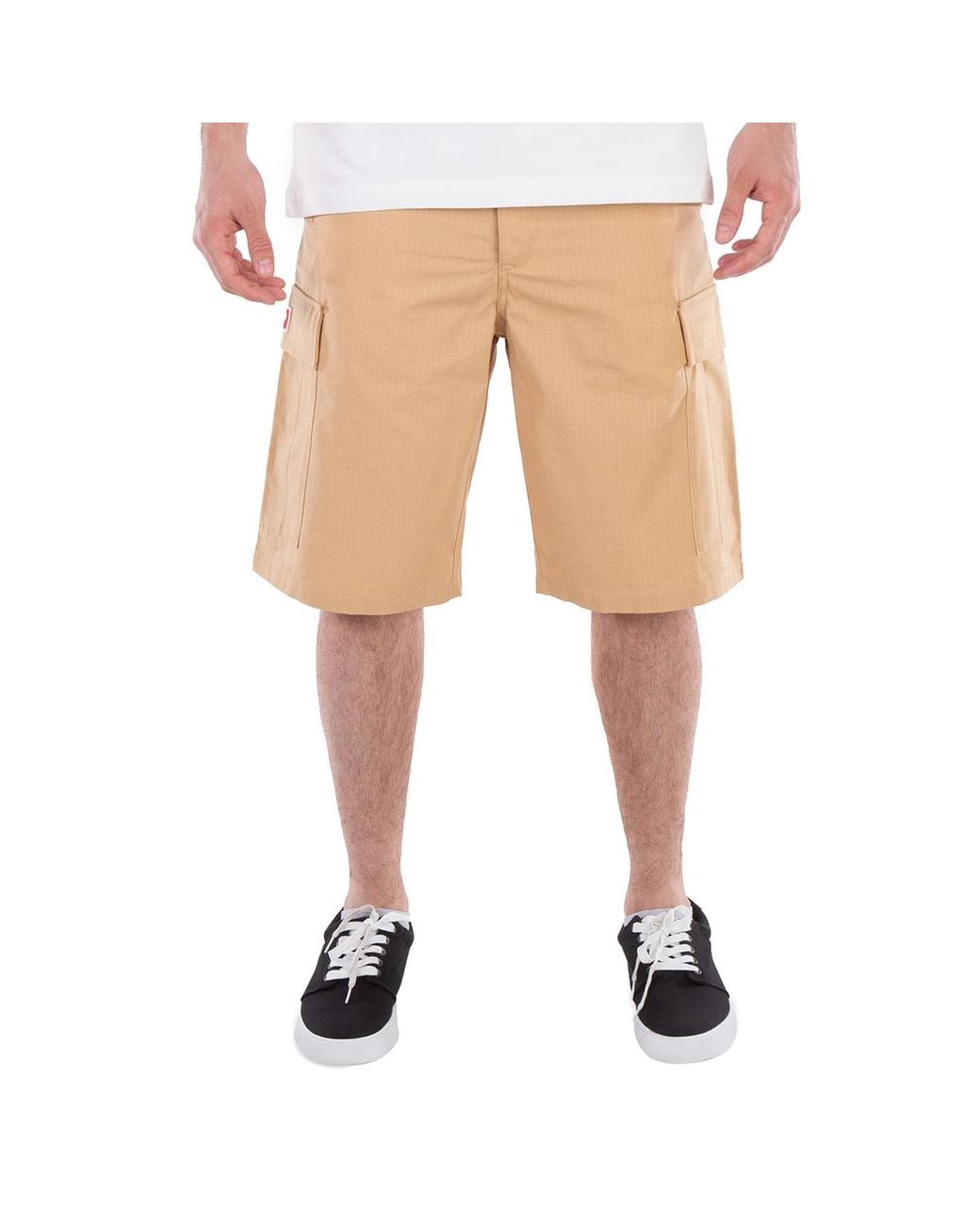 KENZO Natural Logo-Patch Cargo Shorts for men