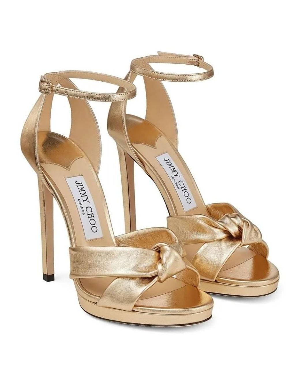 Jimmy Choo Rosie 120 Metallic Nappa Sandals, Brand Size 38 Us