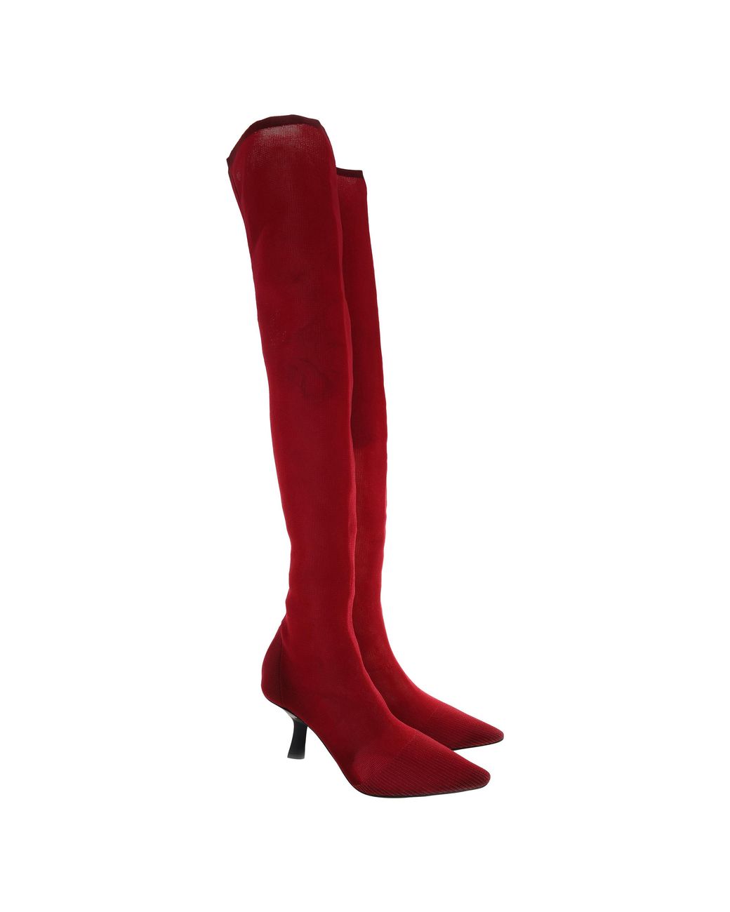 Ferragamo Red Ferragamo Over-The-Knee Stretch Boots, Size 7 C