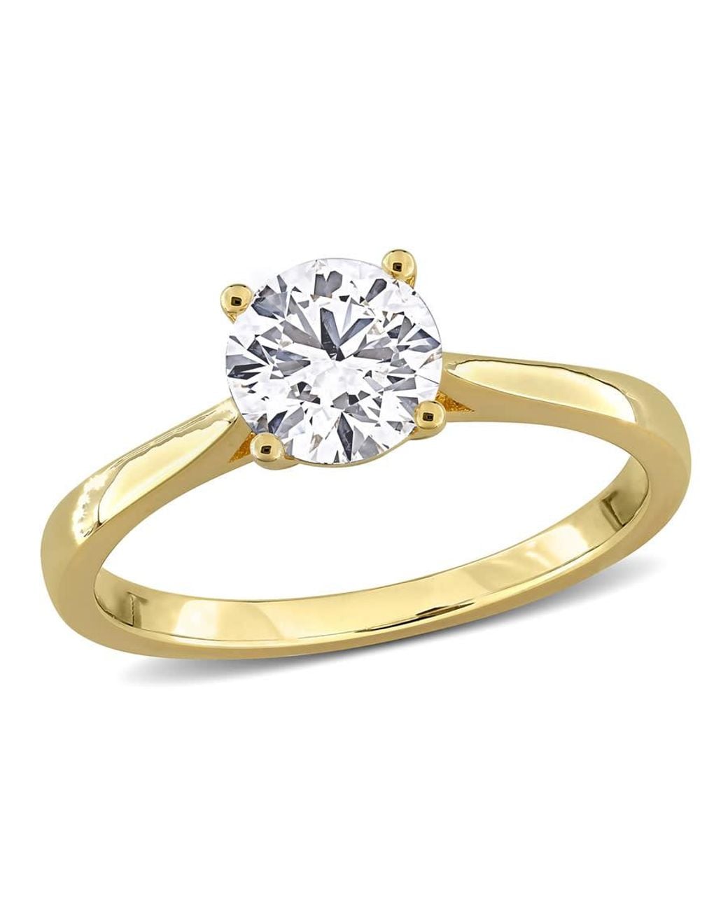 Created Forever Metallic 1Ct Tw Lab-Grown Diamond Solitaire Engagement Ring With Side Accents for men
