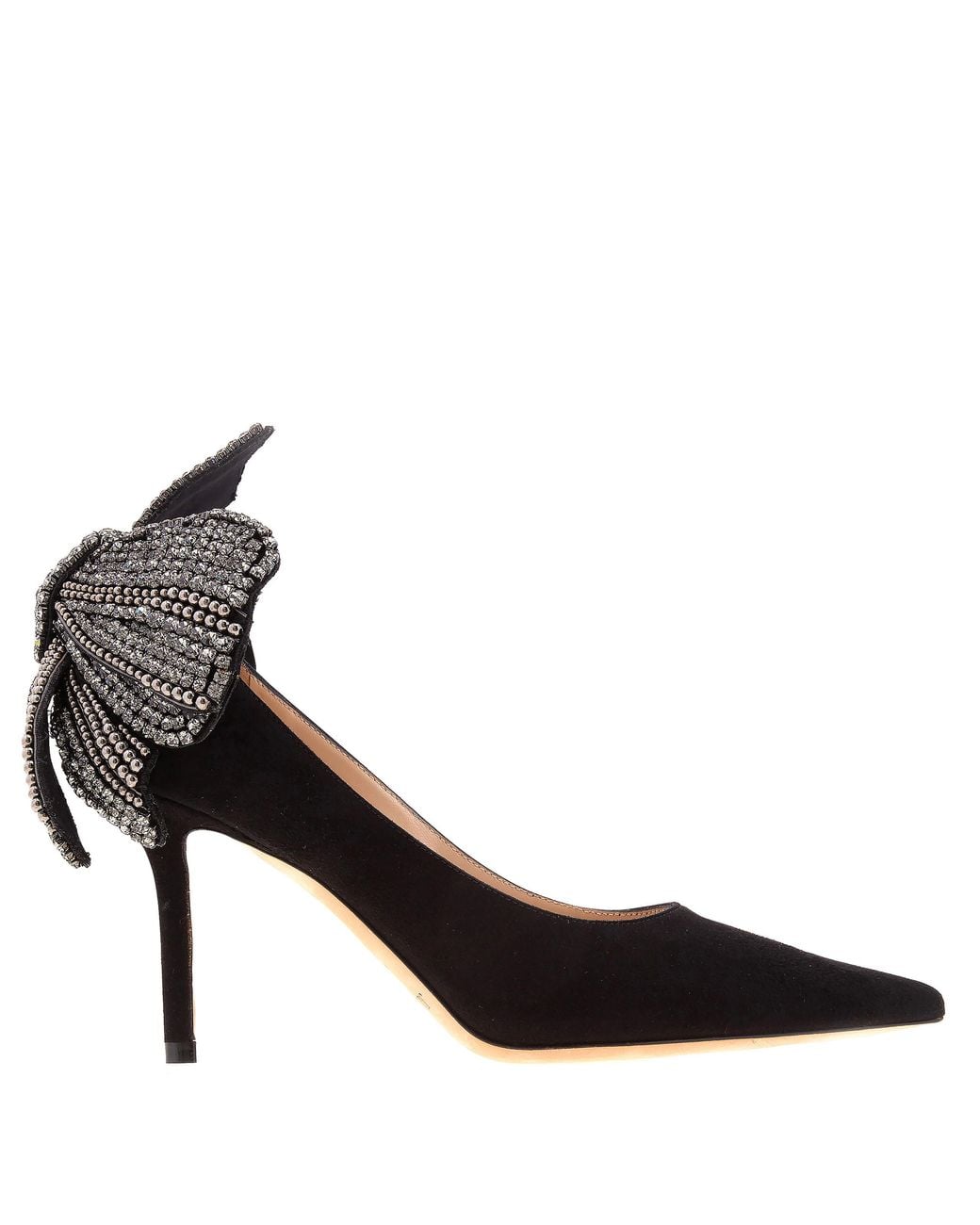 Jimmy Choo Black Love 85 Pearl And Crystal Bow Pumps