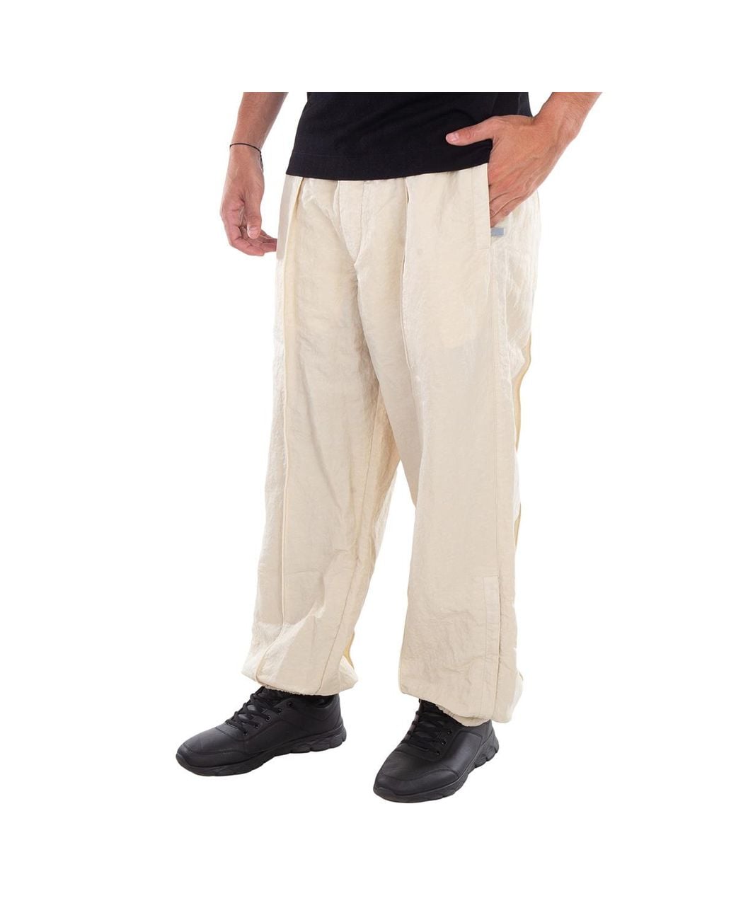 Burberry Natural Wide-Leg Crinkle Sweatpants for men