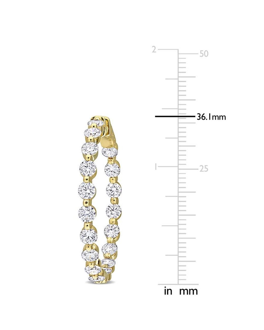 Created Forever Metallic 6 1/8Ct Tw Lab-Grown Diamond Inside Outside Hoop Earrings for men