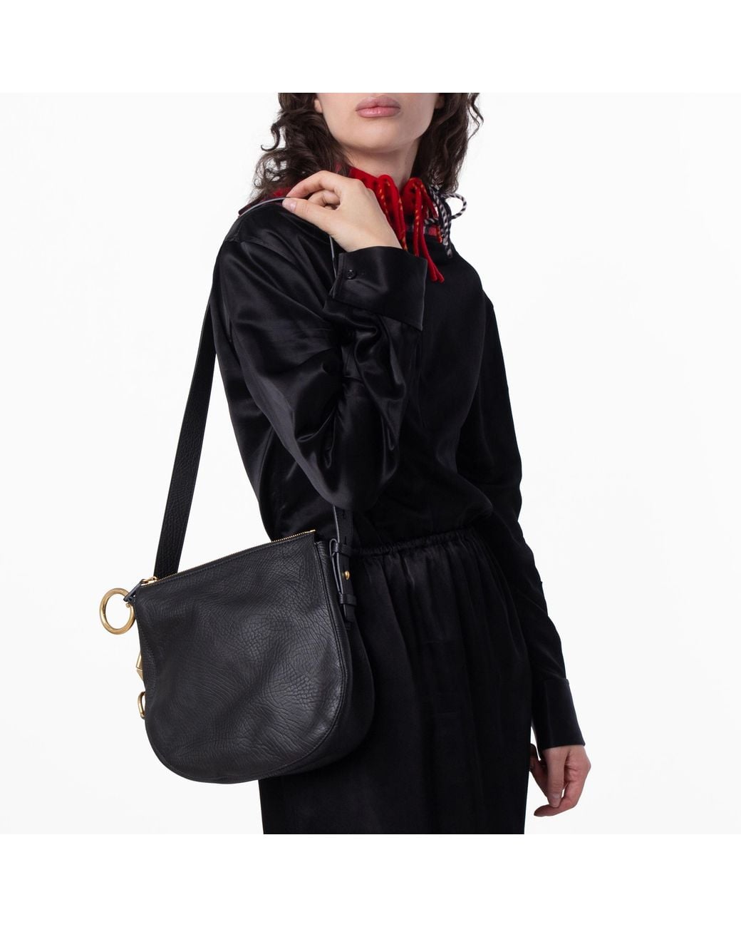 Burberry Black Small Knight Leather Shoulder Bag