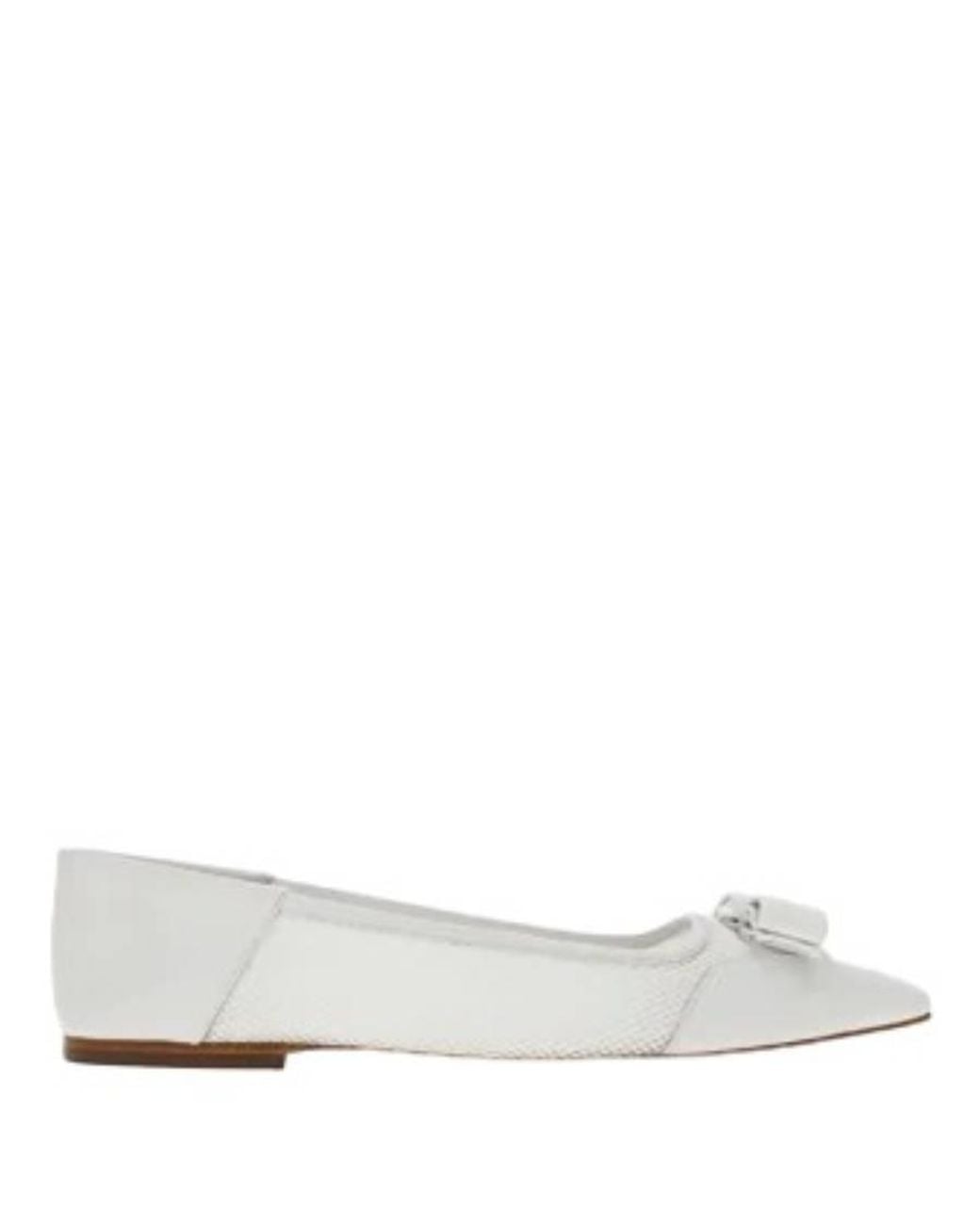 Ferragamo White Ballet Flat Shoes