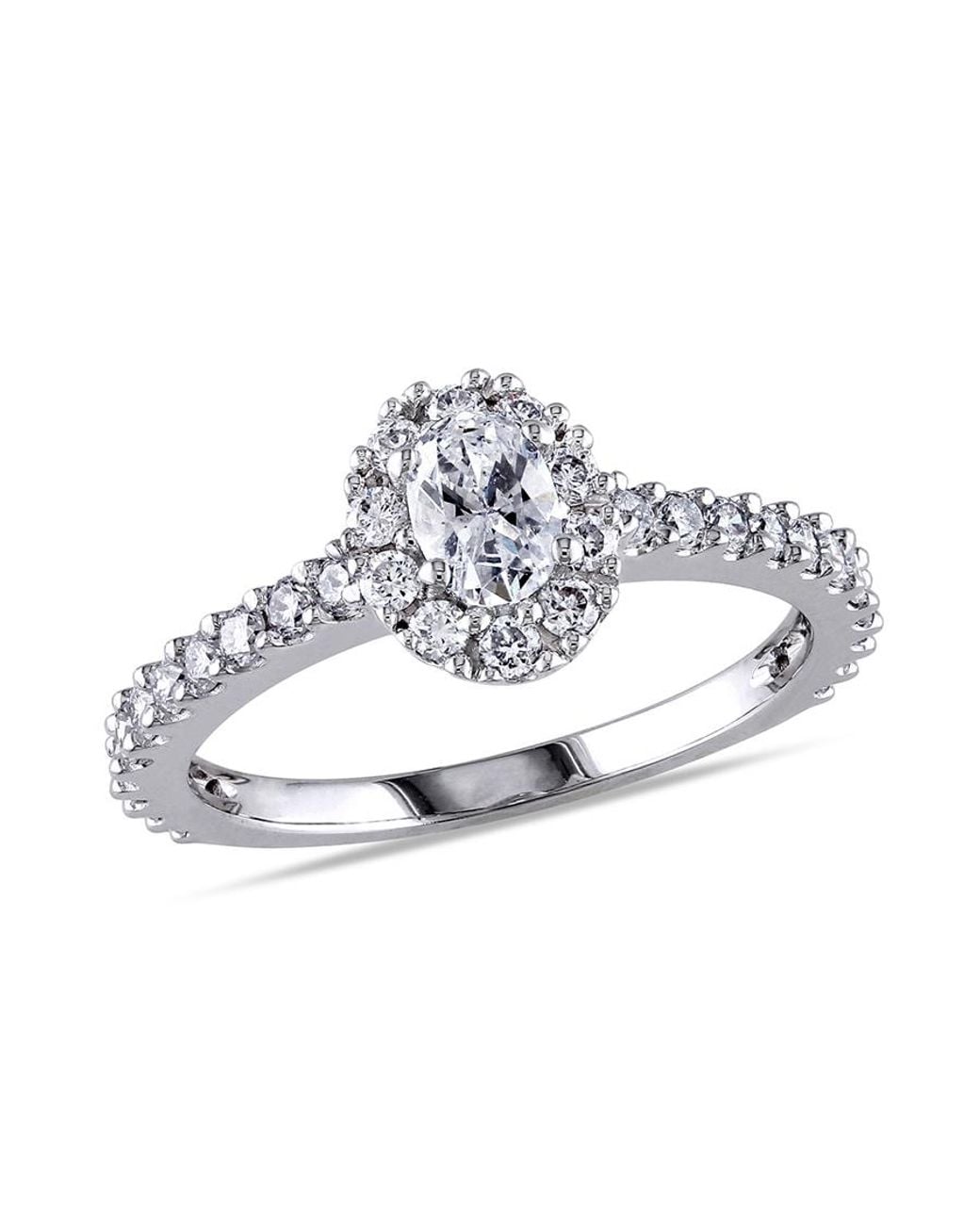 Amour Metallic 1 Ct Tw Oval Halo Diamond Engagement Ring for men