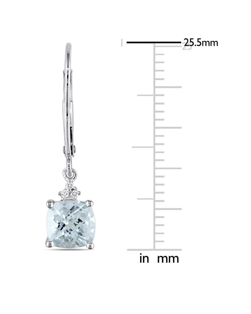 Amour Blue Aquamarine Leverback Earrings With Diamonds for men