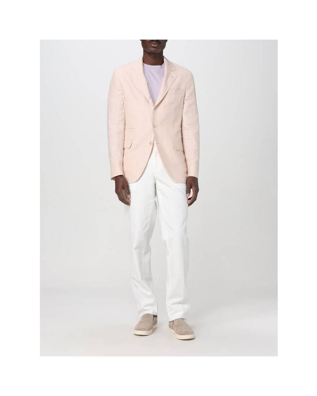 Brunello Cucinelli Pink Cherry Blossom Wool Linen Blazer, Brand Size 50 (Us for men