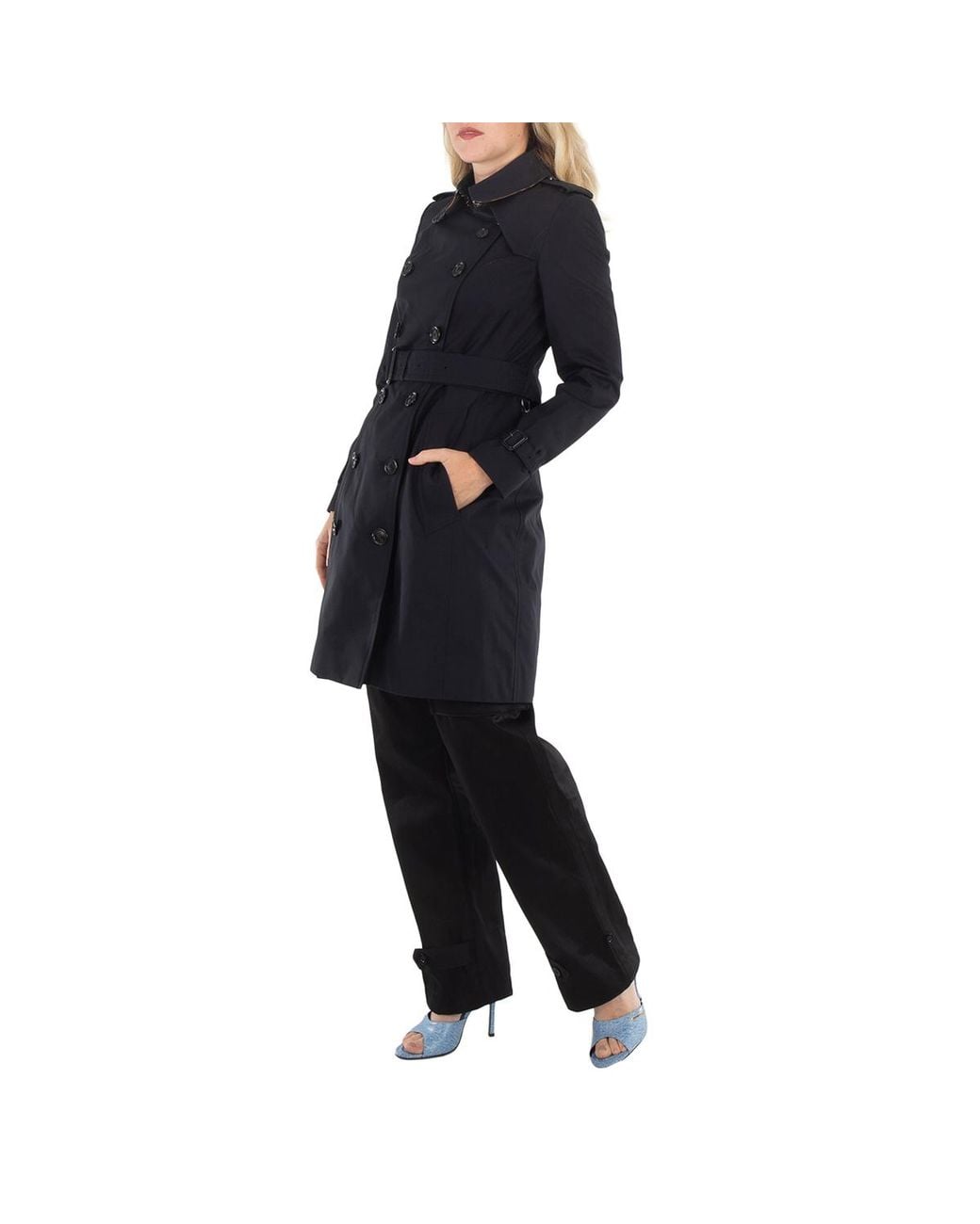Burberry Black Mid-Length Chelsea Heritage Trench Coat, Brand Size 10 (Us for men
