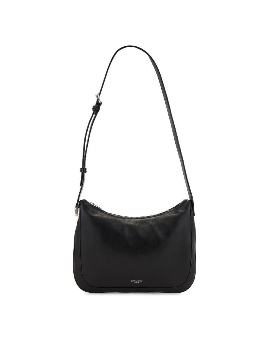 Saint Laurent Black Smooth Leather Hobo Bag for men