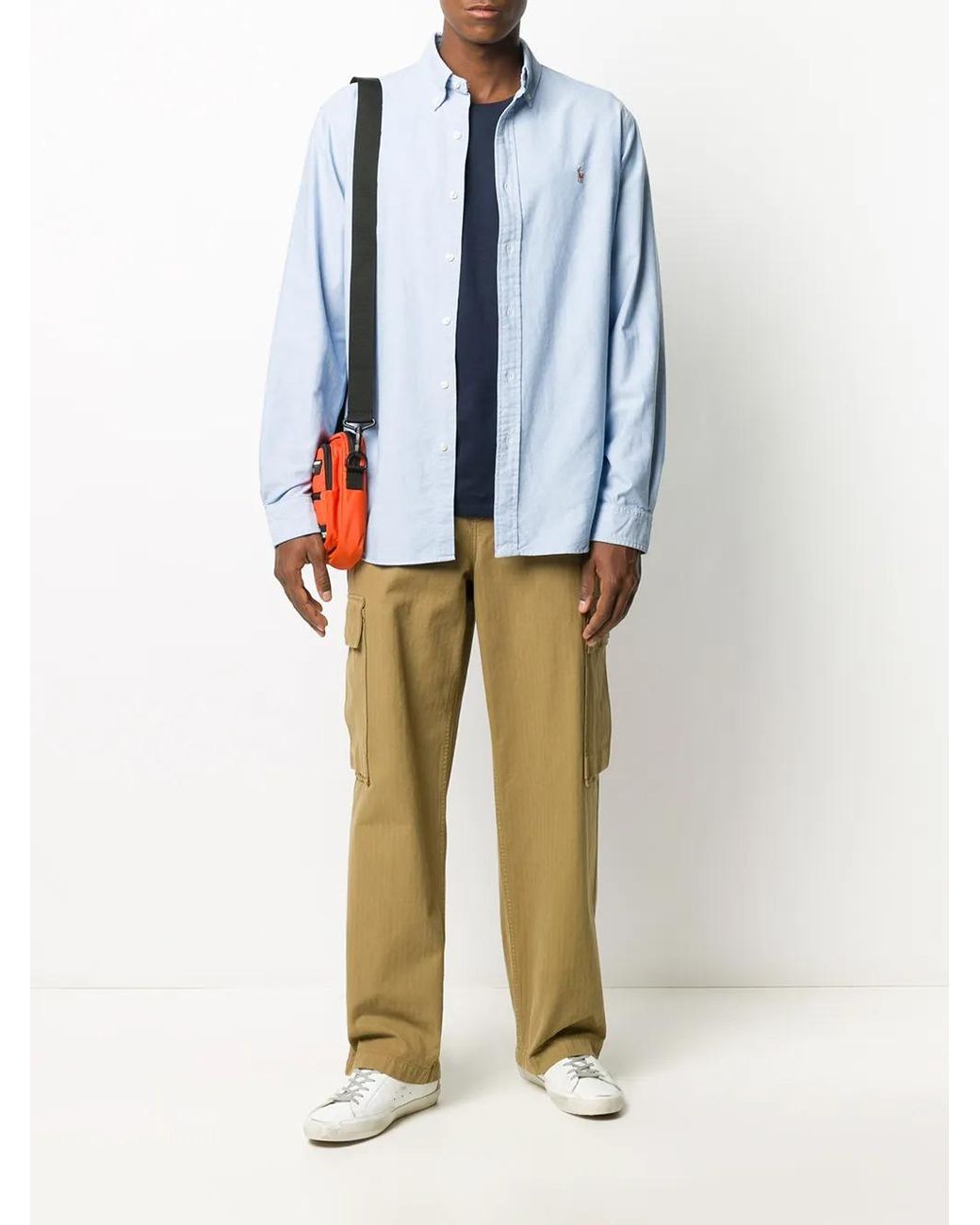 Polo Ralph Lauren Blue Custom Fit Cotton Oxford Shirt for men