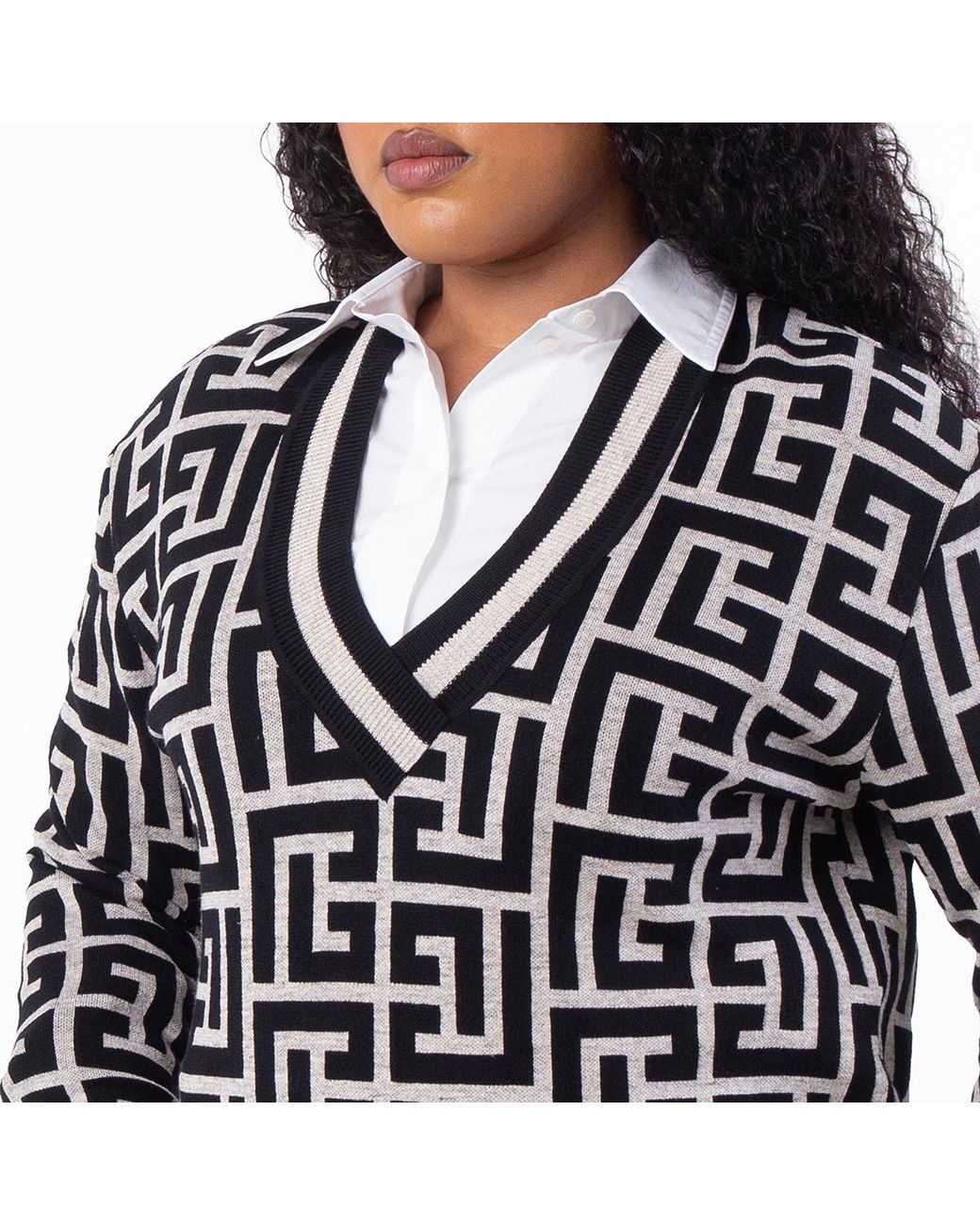 Balmain Black V Neck Monogram Wool Cardigan, Brand Size 38 (Us for men