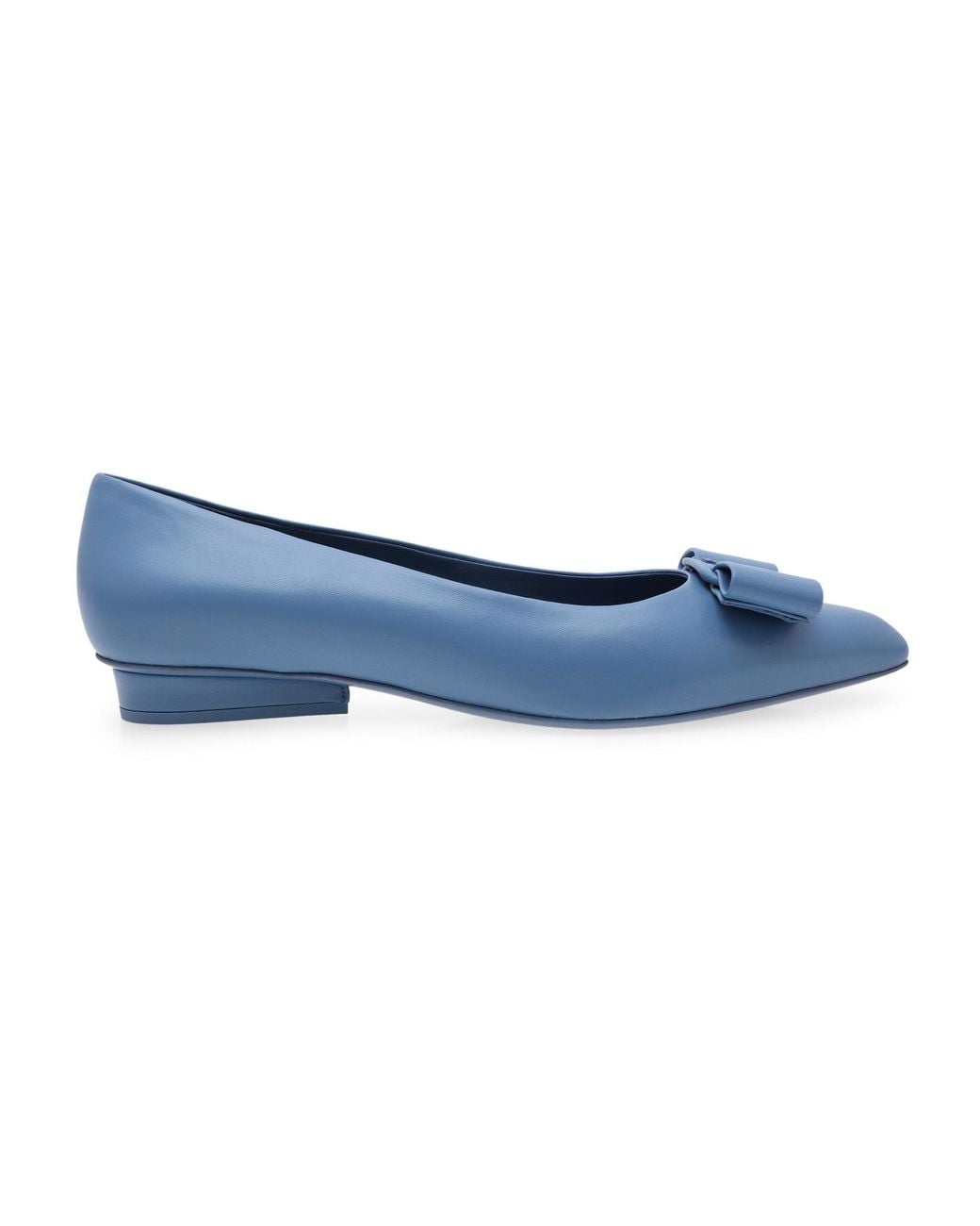 Ferragamo Blue Ballerina Shoes
