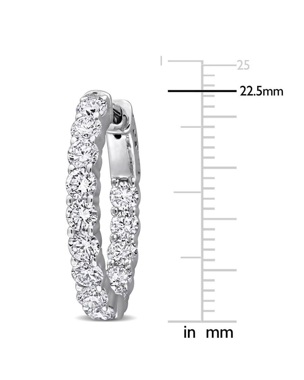 Created Forever Metallic 3 1/10 Ct Lab Grown Diamond Tw Hoop Earrings 14K for men