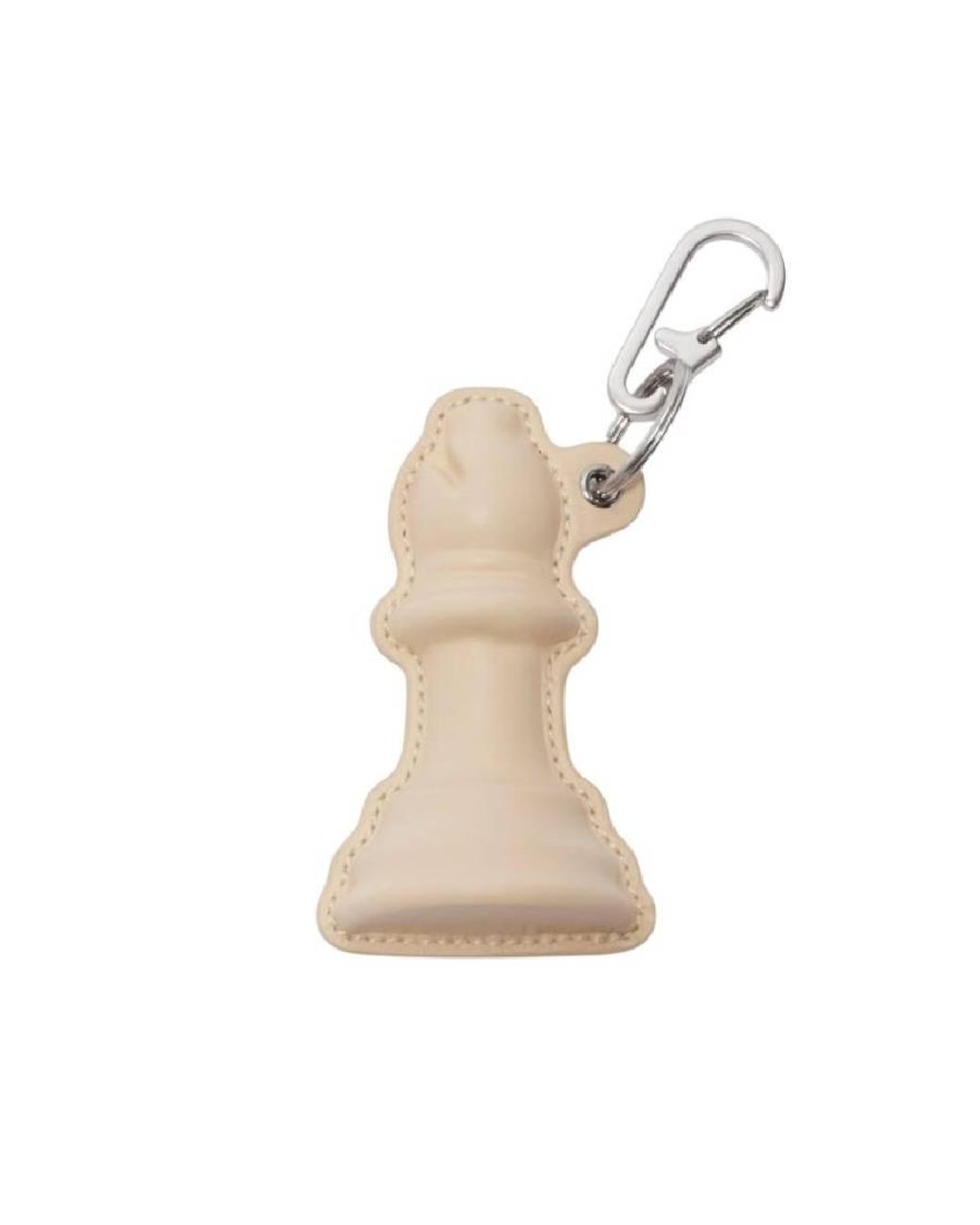 Burberry White Engraved Logo Chess Leather Charm for men
