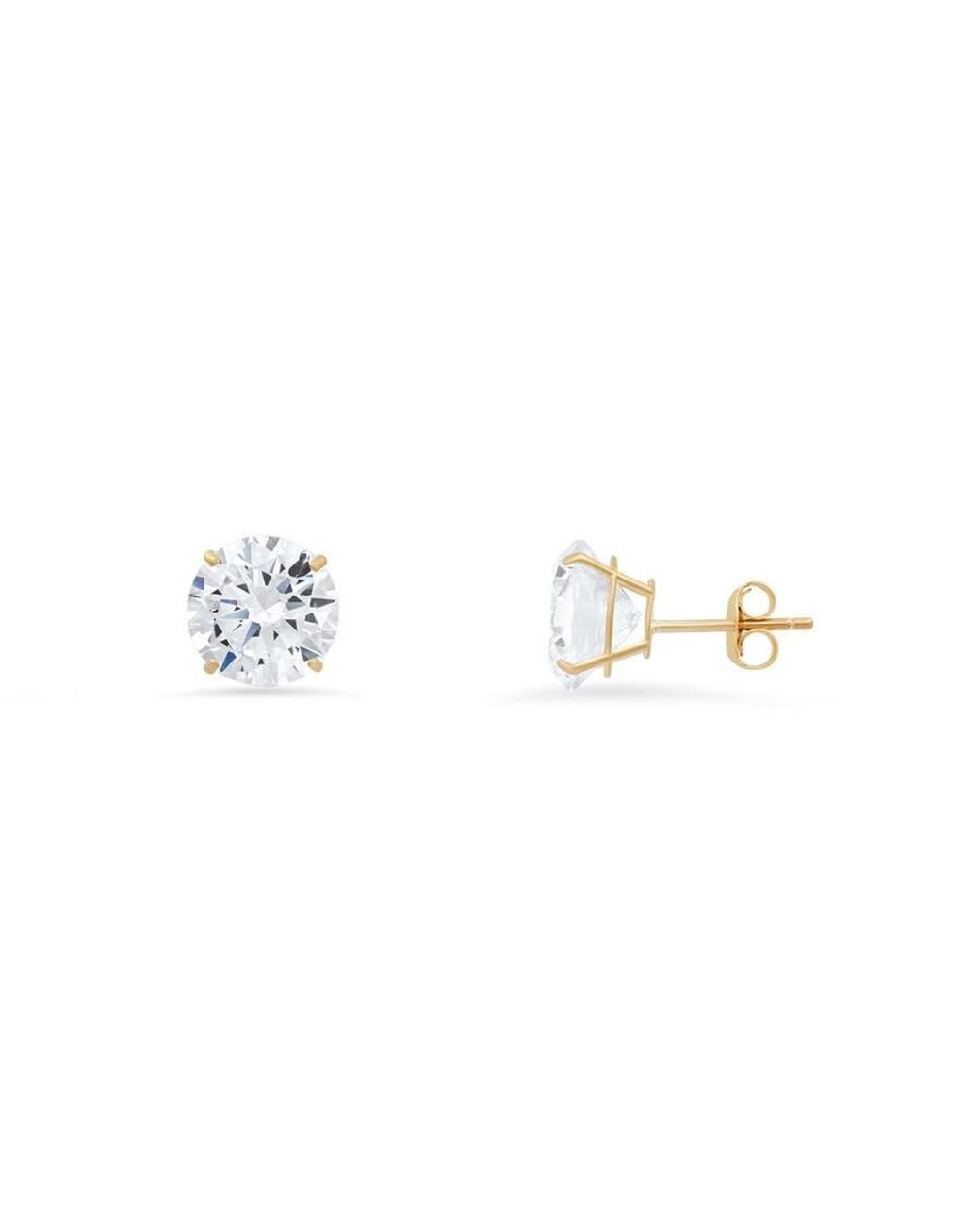 Kylie Harper Metallic 10K Petite 4Mm Round-Cut Cubic Zirconia Cz Stud Earrings for men