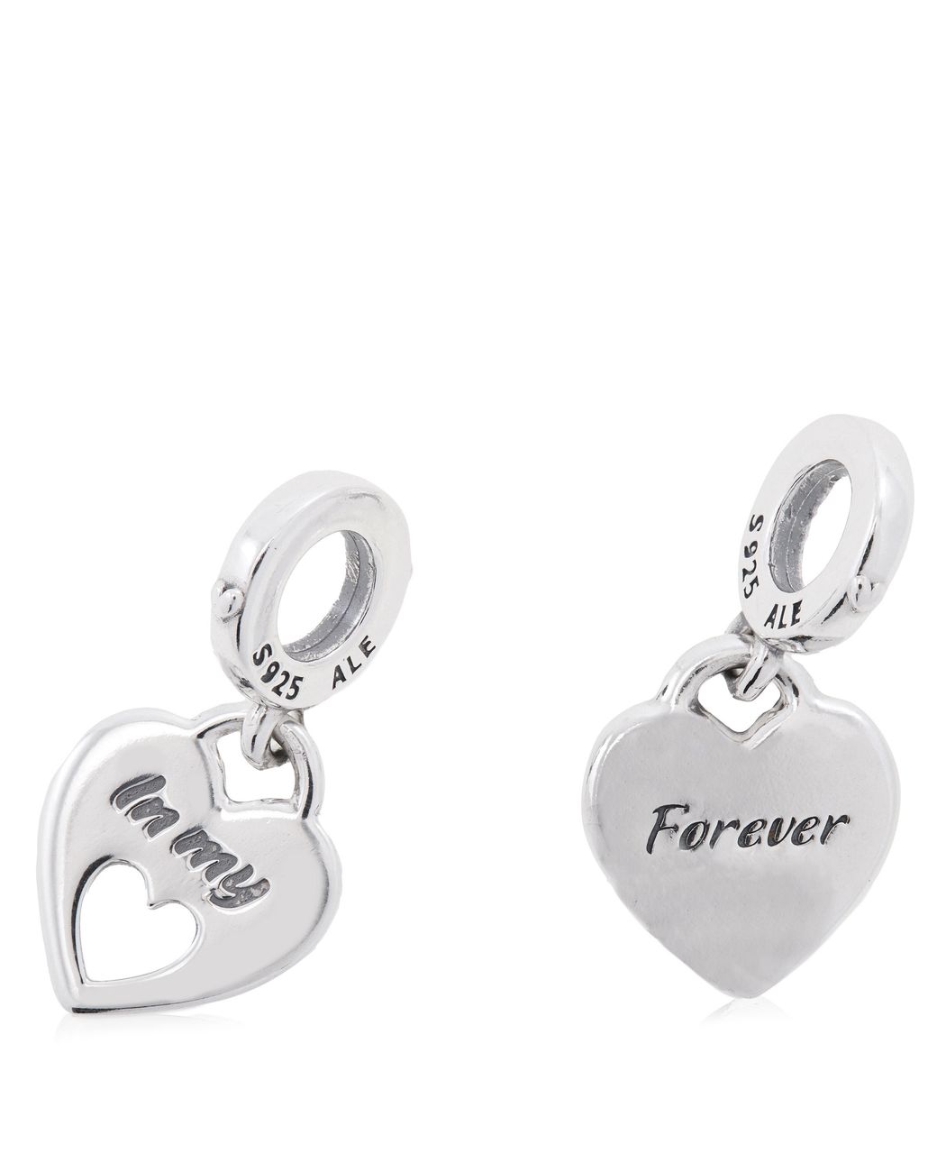 Pandora Metallic Double Heart Split Dangle Charm for men