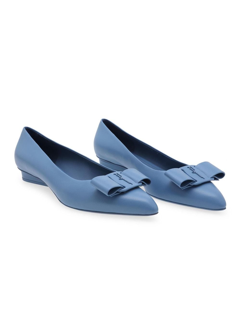 Ferragamo Blue Ballerina Shoes