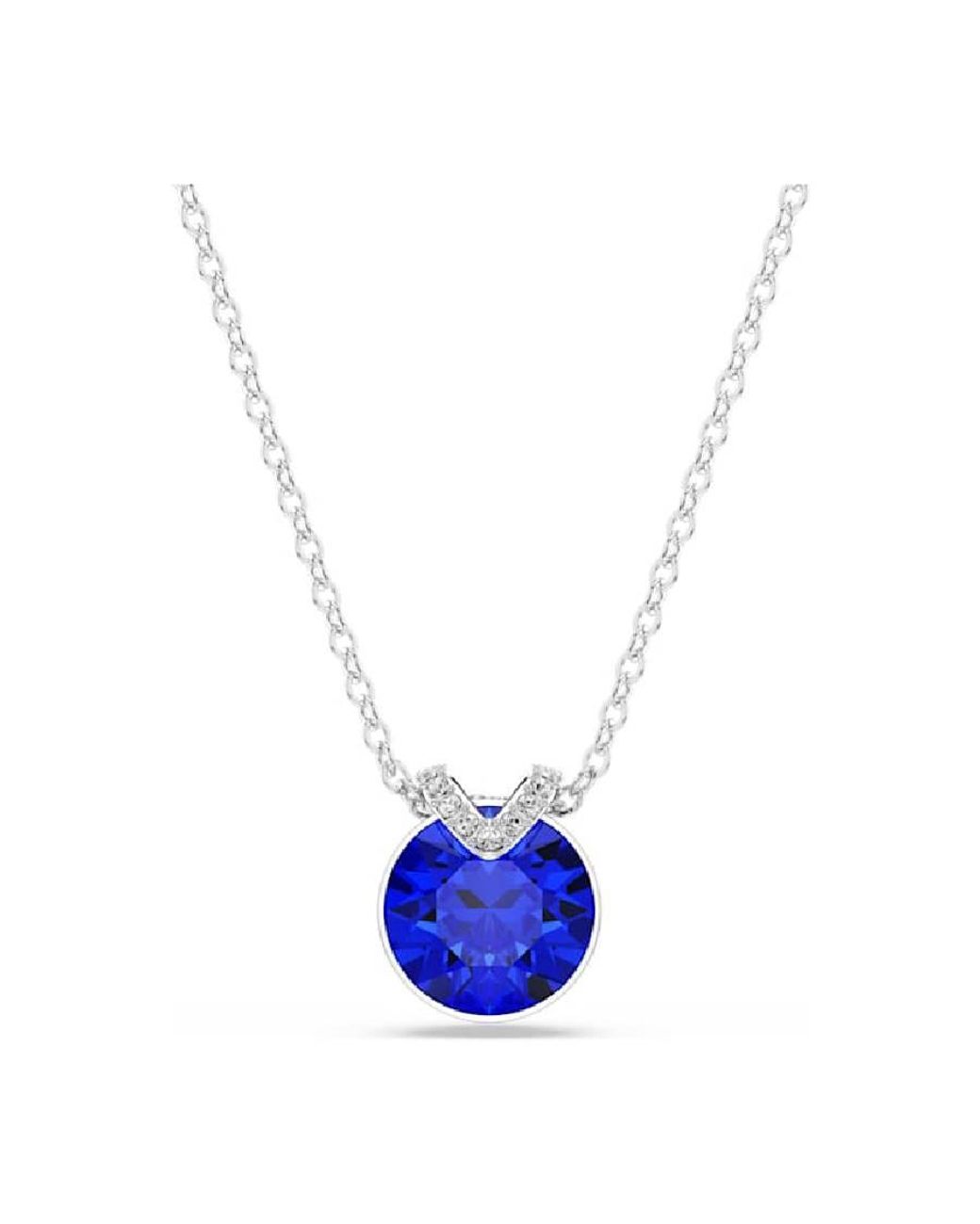 Swarovski Blue Bella V Pendant Crystal Necklace for men