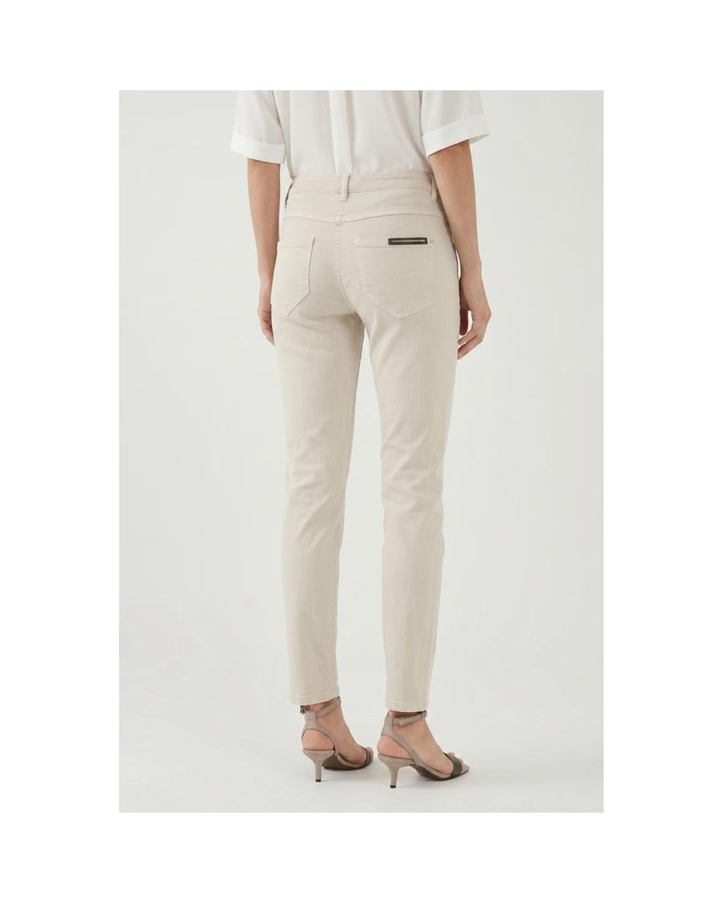 Brunello Cucinelli Natural Light Slim Trousers, Brand Size 38 (Us for men